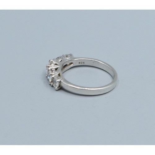 2616 - TGGC white Topaz 925 silver eternity ring size N