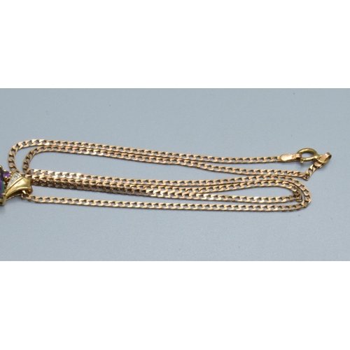 2583 - 9ct gold Mystic Topaz and & Diamond pendant 14x9mm held on a 9ct gold neck chain 44cm long 4.1gr... 