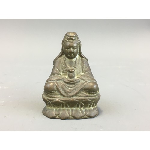 38 - Chinese Bronze Scroll Weight in the form of Buddha