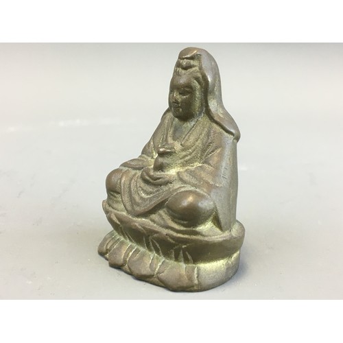 38 - Chinese Bronze Scroll Weight in the form of Buddha
