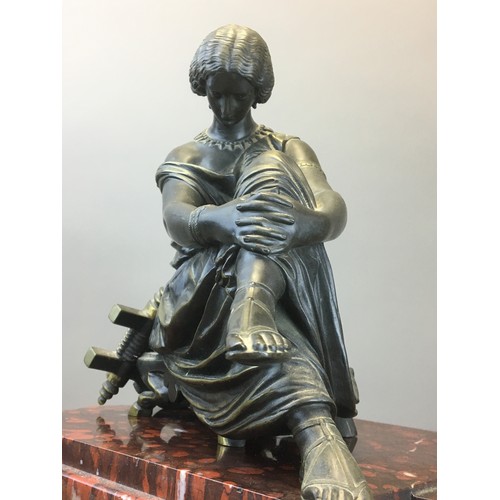 4 - Susse Freres Paris Large and Impressive Rouge Rosso Marble and Bronze Clock. Dial Fully Marked for S... 