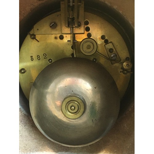 4 - Susse Freres Paris Large and Impressive Rouge Rosso Marble and Bronze Clock. Dial Fully Marked for S... 