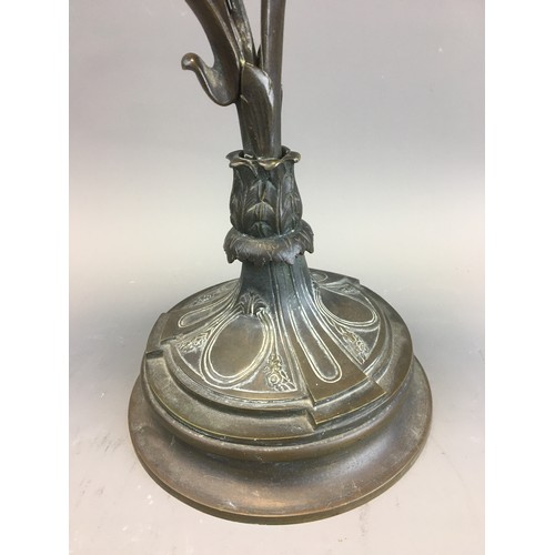 3 - Bronze Art Nouveau Large Horn Centre Piece.Height 52cm x W 40cm