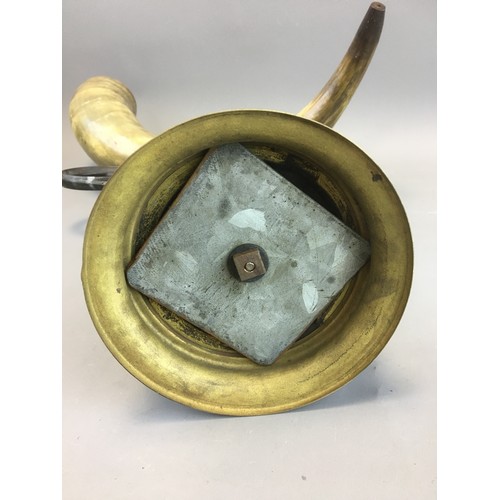 3 - Bronze Art Nouveau Large Horn Centre Piece.Height 52cm x W 40cm