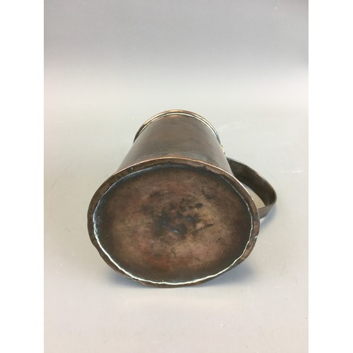 59 - Early 19th Century Copper Full Tankard and a Later Brass Example.