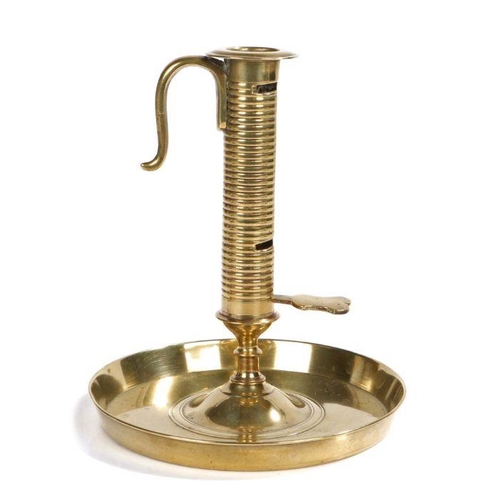 Antique Brass Push-Up Candlestick Chamber Stick