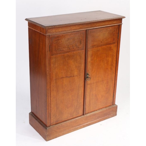 167 - Edwardian marquetry inlaid side cabinet, retailed by Maple & Co. with two harebell swag and simulate... 