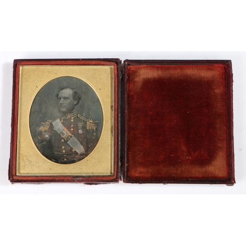 233 - A mid 19th Century Military sixth plate daguerreotype of a British infantry officer C1840s/50's, cas... 