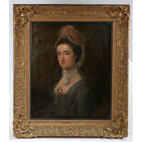 341 - Circle of Thomas Gainsborough R.A (British, 1727-1788) 
 Portrait of a Young Lady, quarter length we... 