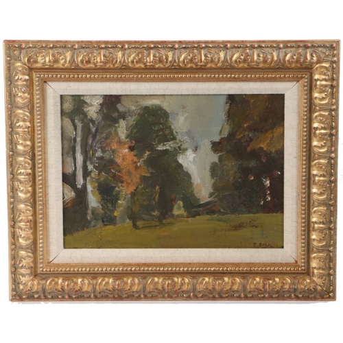 395 - Continental School (20th Century) 
 Landscape with Trees
 indistinctly signed (lower right), oil on ... 