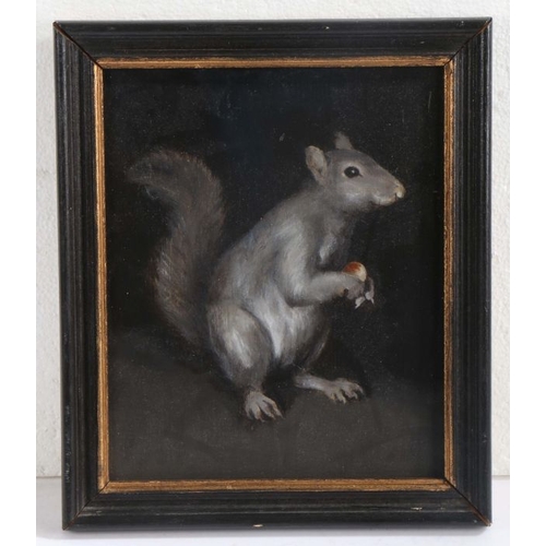 402 - English School (19th Century)
 Grey Squirrel
 oil on panel
 24 x 19cm (9.5'' x 7.5'')