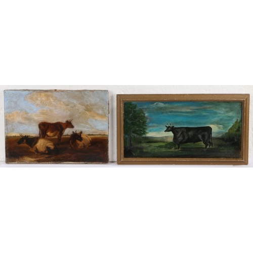 408 - English School (19th Century)
 Cows
 oil on canvas
 signed Knight and dated 1881 (lower right) oil o... 