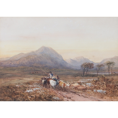 32 - David Cox, OWS (British, 1783-1859)
 Driving Cattle below Cader Idris
 Signed (Lower Left) watercolo... 