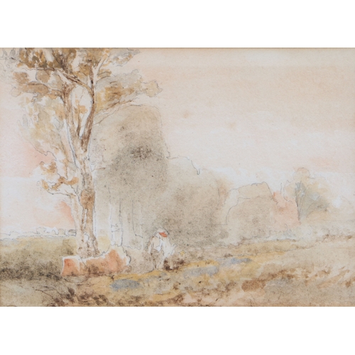 34 - David Cox, OWS (British, 1783-1859)
 Sketch for The Woodcutter's
 watercolour
 13.5 x 18cm (5.25