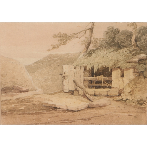 43 - Samuel Prout, OWS (British, 1783-1852)
 Well Head
 signed to stones, watercolour
 20 x 30cm (8