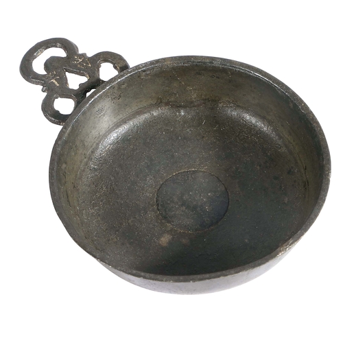 124 - A rare early 17th century small pewter porringer, possibly for a child, English, circa 1635-50

 Hav... 