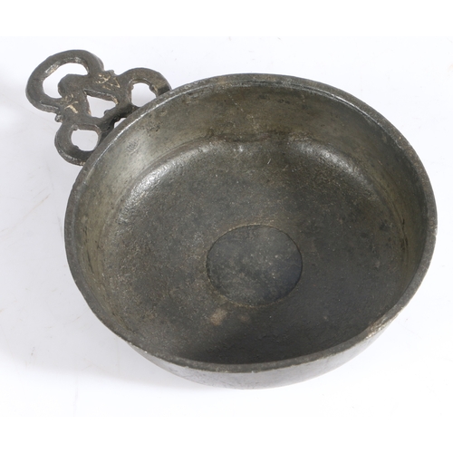 124 - A rare early 17th century small pewter porringer, possibly for a child, English, circa 1635-50

 Hav... 