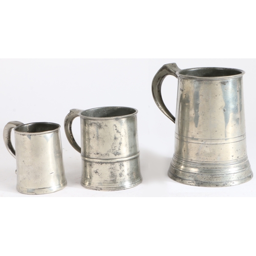 153 - A George III pewter OEAS half-pint mug, Bristol, circa 1780

 With plain body, tongued hollow handle... 