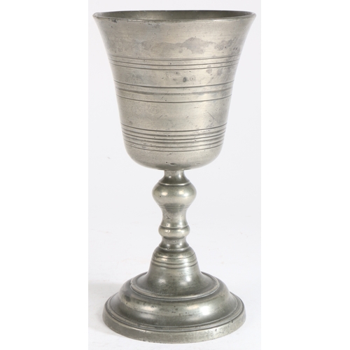 175 - A particularly large pewter communion cup, Brazil, circa 1800

 Having a deep and flared bowl, with ... 