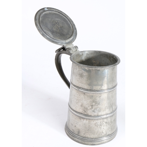 239 - A rare pewter OEAS quart twin-banded flat-lid flagon', English or possibly Scottish, circa 1700-20
... 