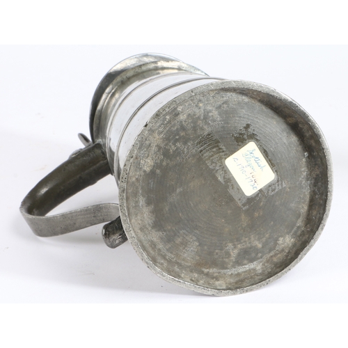 239 - A rare pewter OEAS quart twin-banded flat-lid flagon', English or possibly Scottish, circa 1700-20
... 