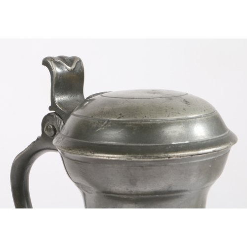 53 - A rare George I/II pewter Scots-pint lidded pot-bellied measure, Inverness, circa 1720-40

 With inc... 