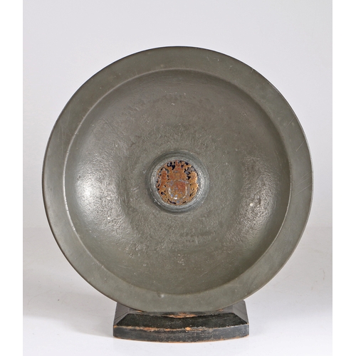 81 - An exceptionally rare James I pewter and enamel 'rosewater bowl', English or Scottish, but probably ... 