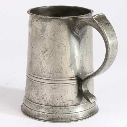 90 - A rare and documented George III pewter OEAS quart straight-sided measure, Yorkshire, circa 1790

 W... 