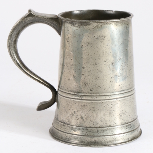 90 - A rare and documented George III pewter OEAS quart straight-sided measure, Yorkshire, circa 1790

 W... 