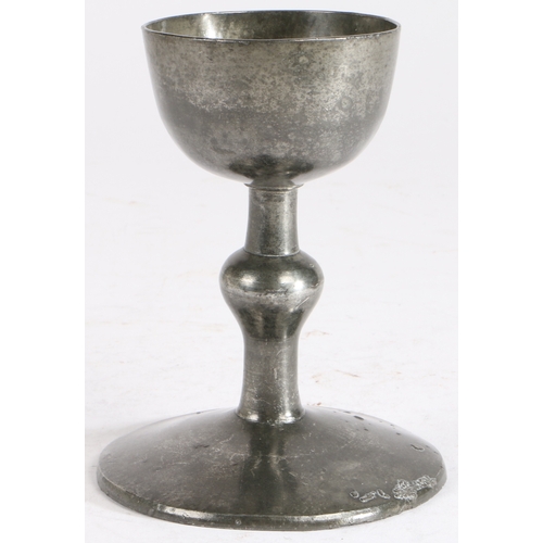 204 - A rare Charles I recusant chalice, English, circa 1640

 Having a small bowl, on an inverted balus... 