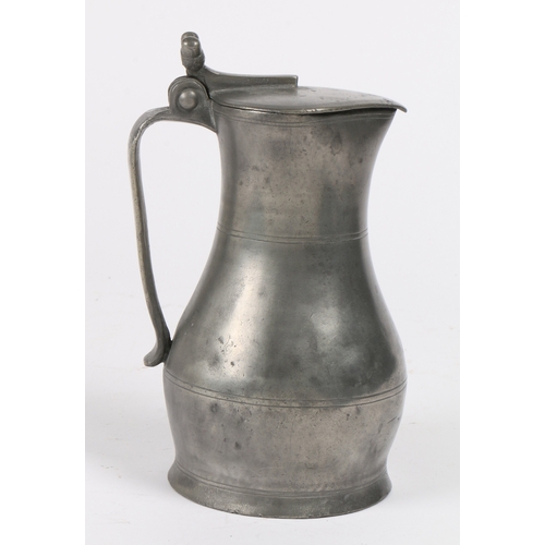 206 - A George II/III pewter quart Jersey measure, circa 1750-1800

 Type 1 (Woolmer), the pear-shaped bod... 