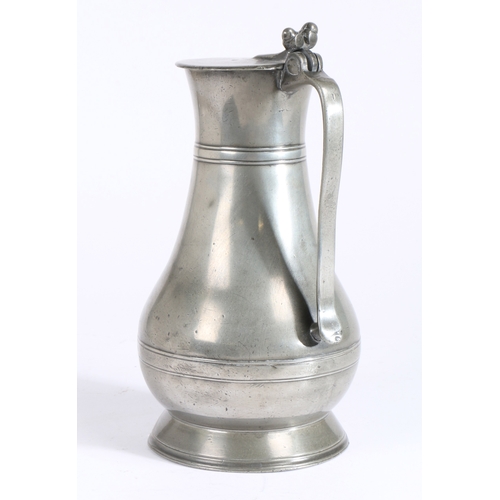 208 - A good George II pewter half-gallon Guernsey measure, Hampshire, circa 1730

 Type 1 (Woolmer), with... 