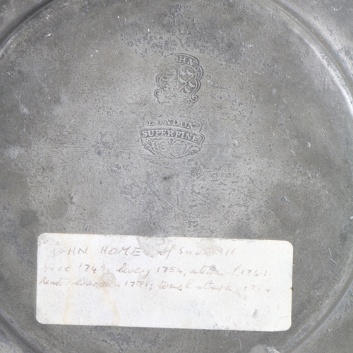 228 - A George II/III pewter plain rim plate, circa 1760

 The rim engraved Parish St. Martin opposed by... 