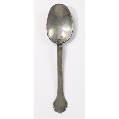 231 - A William & Mary pewter trifid spoon, circa 1690

 Having a broad flat stem, dated makers mark of ... 