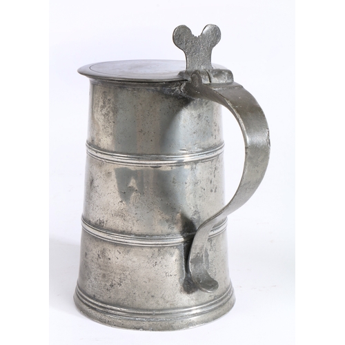 239 - A rare pewter OEAS quart twin-banded flat-lid flagon', English or possibly Scottish, circa 1700-20
... 