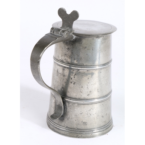 239 - A rare pewter OEAS quart twin-banded flat-lid flagon', English or possibly Scottish, circa 1700-20
... 