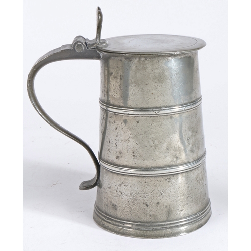 239 - A rare pewter OEAS quart twin-banded flat-lid flagon', English or possibly Scottish, circa 1700-20
... 