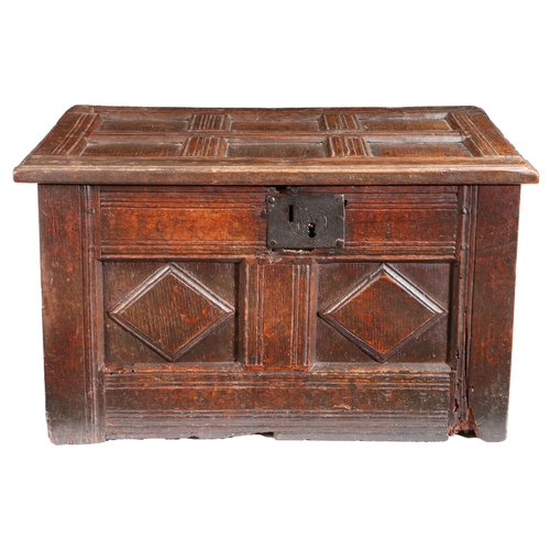 257 - A rare Elizabeth I/James I oak table-chest, West Country, circa 1600-20

 Having a six-panelled lid,... 