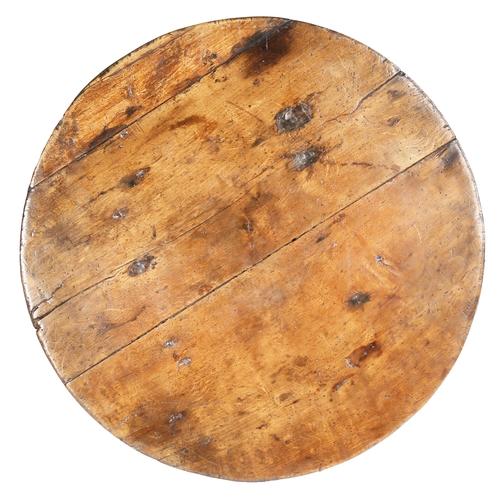 271 - A George III primitive sycamore and ash two-tier cricket table. circa 1760

 Having a thick circular... 