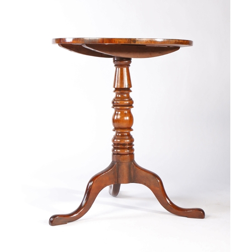 280 - A late George III yew and burr-yew tripod occasional table, circa 1820

The circular tilt-top with b... 