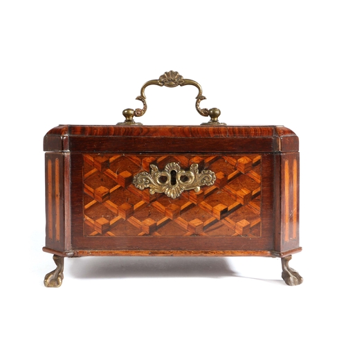 290 - A good 18th century kingwood and parquetry-inlaid tea caddy, in the manner of Abraham Roentgen (1711... 