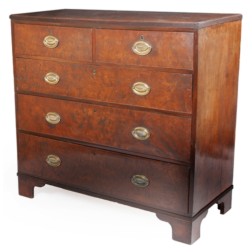 303 - A George III solid burr-elm chest of drawers, circa 1800

 Having an impressive single-piece top, ov... 