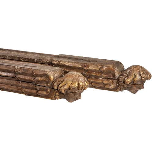 434 - An impressive pair of oak and polychrome decorated angel hammer beams, circa 1650-1700, or possibly ... 