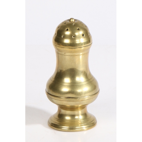 489 - A George III cast brass sifter, circa 1780

 Of baluster form, after period silver examples, the pus... 