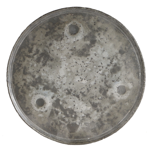 66 - A rare Charles II pewter footed plate or tazza, circa 1660-80

 The flat plate with multiple reeded ... 