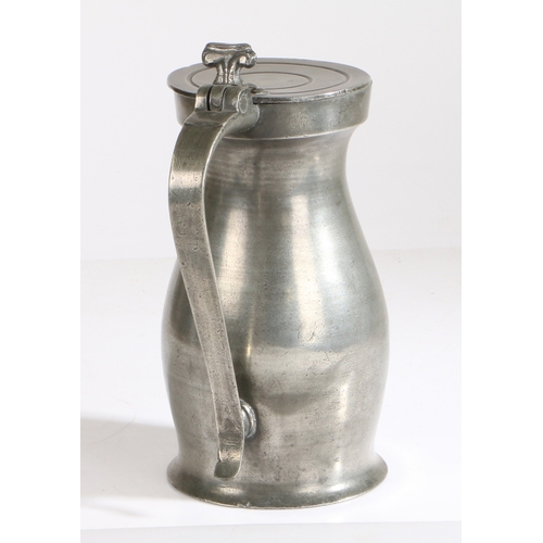 73 - A George II pewter OWES half-gallon double-volute baluster measure, circa 1750

 Having a plain body... 
