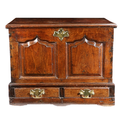 735 - A George III oak coffor bach, Carmarthenshire, circa 1760

 With typical detachable one-piece lid, t... 