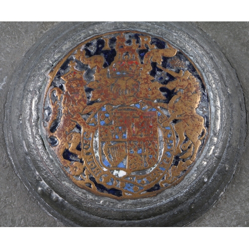 81 - An exceptionally rare James I pewter and enamel 'rosewater bowl', English or Scottish, but probably ... 