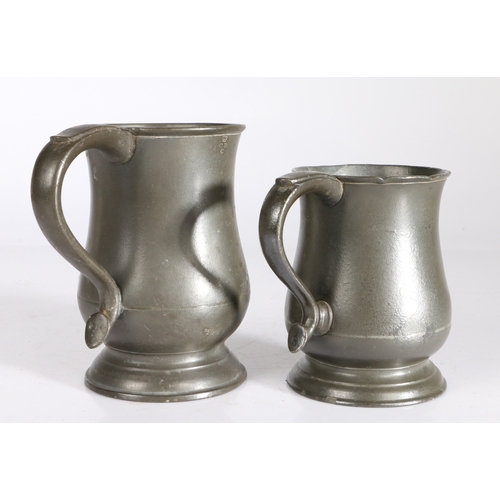 97 - A Victorian pewter third-quart tulip-shaped mug, Bristol, circa 1870

 Touchmark of Parnall & Sons, ... 