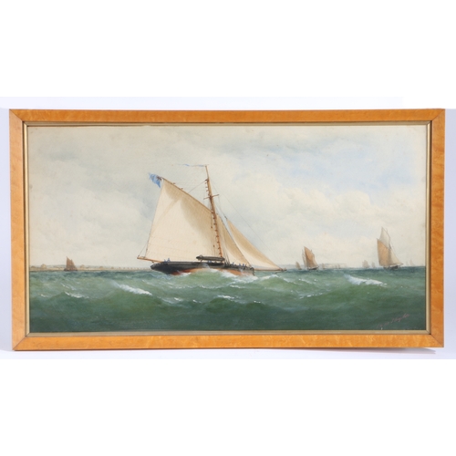 132 - Charles Taylor (British, 1840-1890
 Seascapes
 both signed (lower right), pair of watercolours
 37 x... 